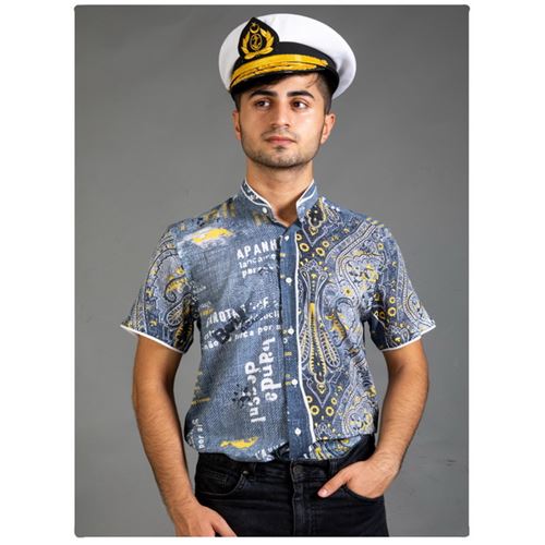 Blue Jean Short Sleeve Men's Shirt