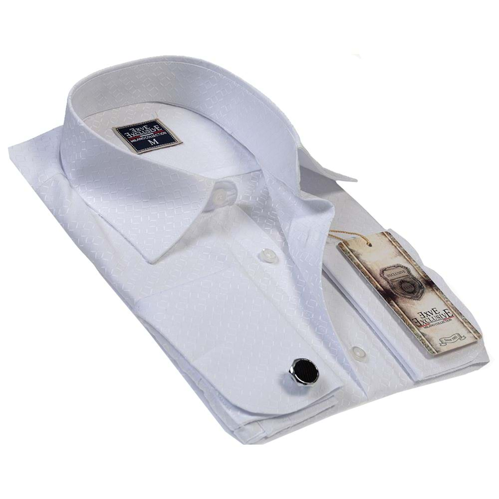 White Elegand Double Cuff Shirt