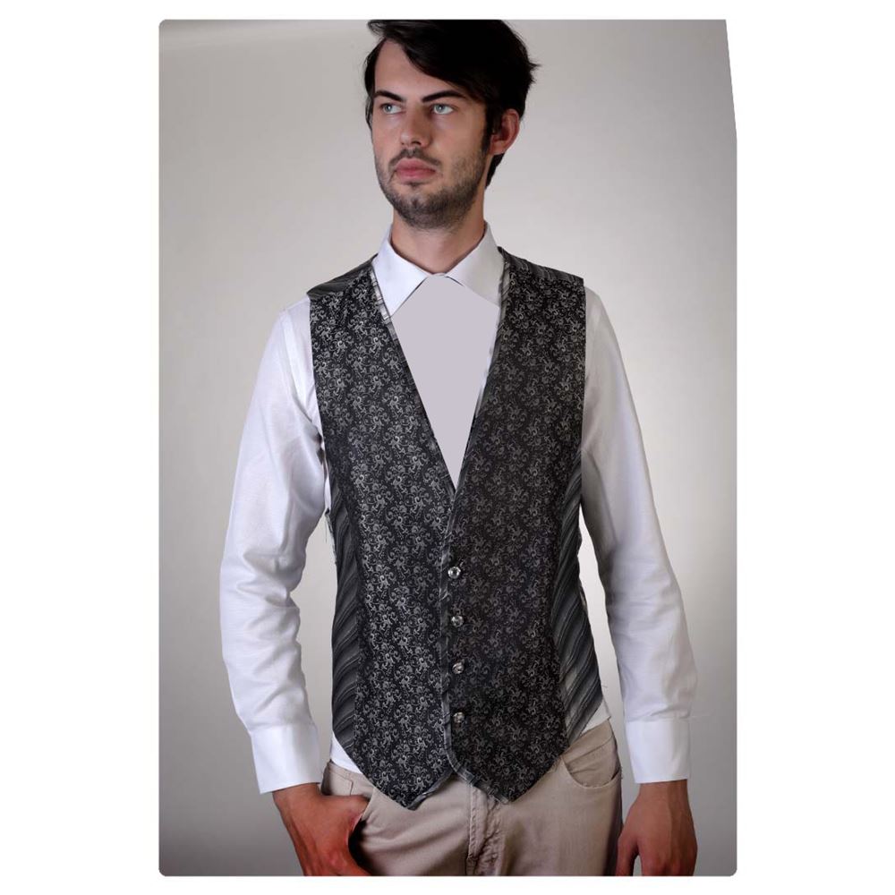 Silver Paisley Men's Suit Vest