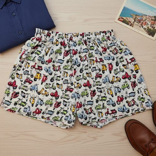 Colorful Motorcycle Printed Men's Boxer Short