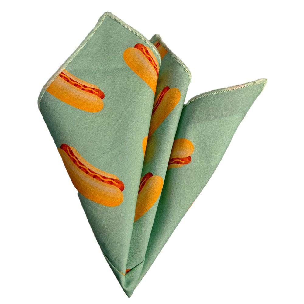 Hotdog 100% Organic Cotton Printed Pocket Square
