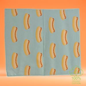 Hotdog 100% Organic Cotton Printed Pocket Square