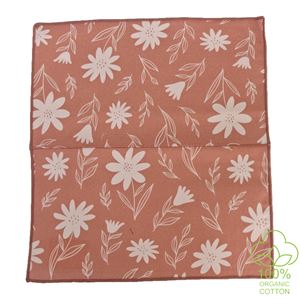 Floral 100% Organic Cotton Printed Pocket Square