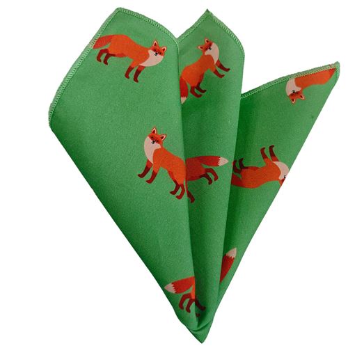 Fox 100% Organic Cotton Printed Pocket Square