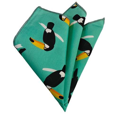 Crown 100% Organic Cotton Printed Pocket Square