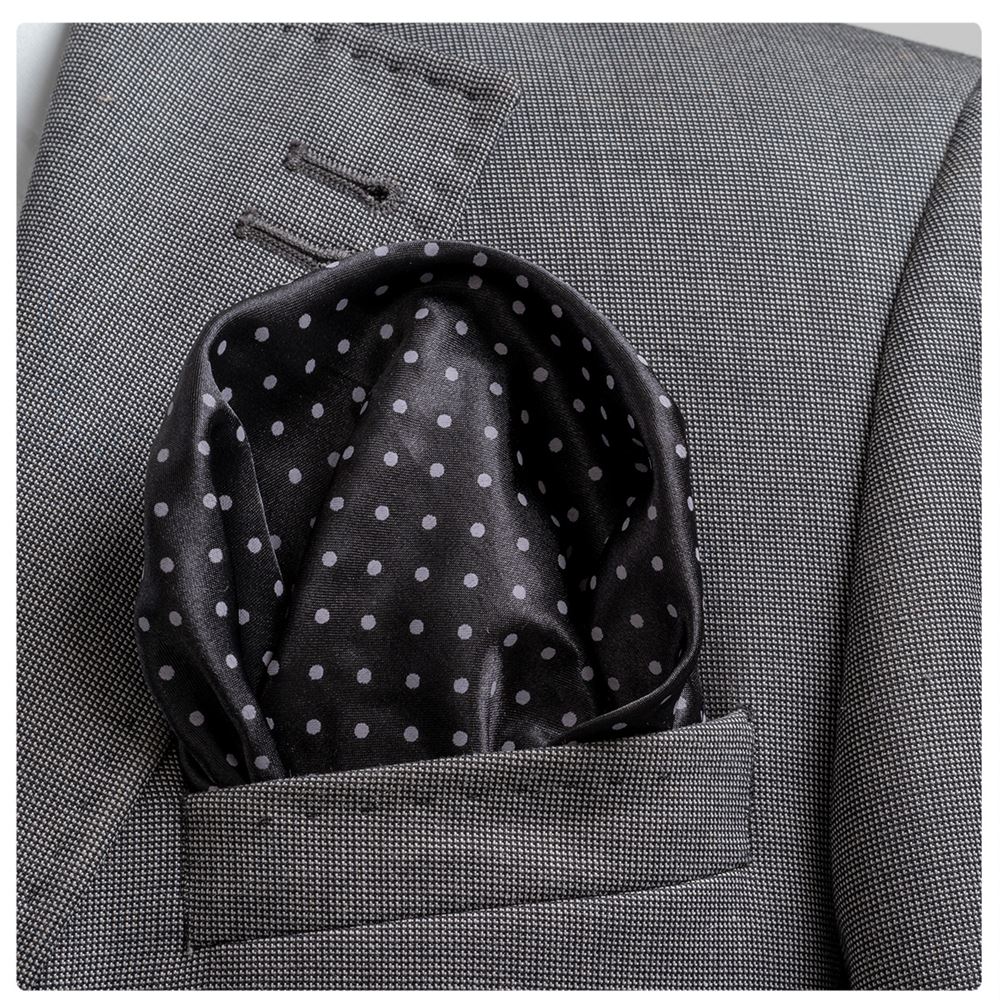 Black Polka Dot Pocket Square