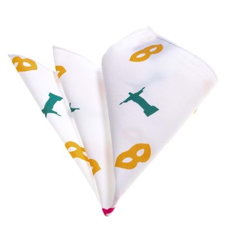 White Cotton Printed Handkerchief