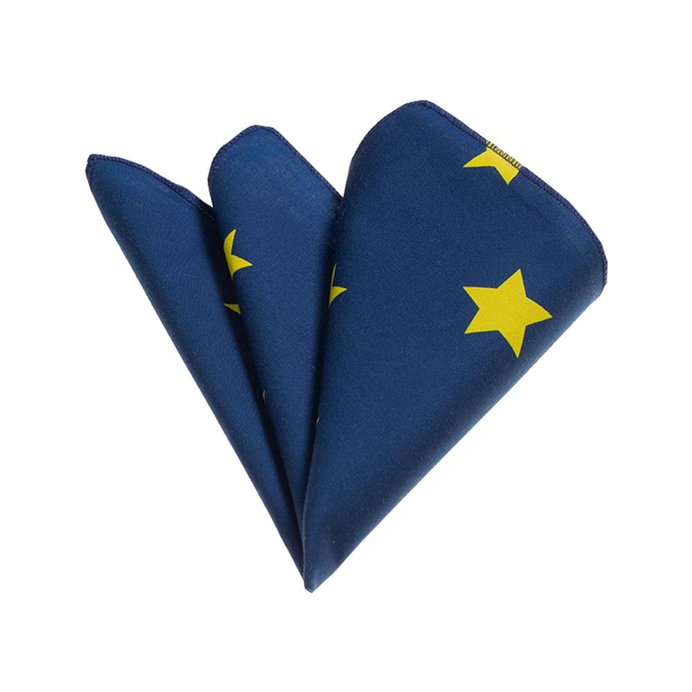 Yellow Stars on Navy Handkerchief