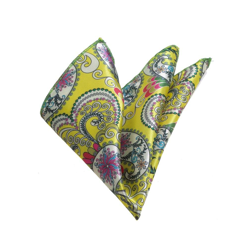 Yellow Paisley Pocket Square