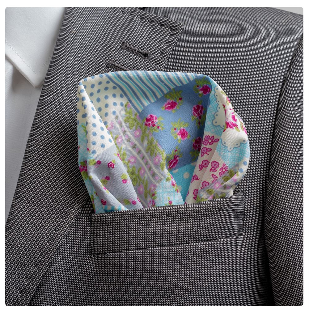 Blue Designer Pocket Square