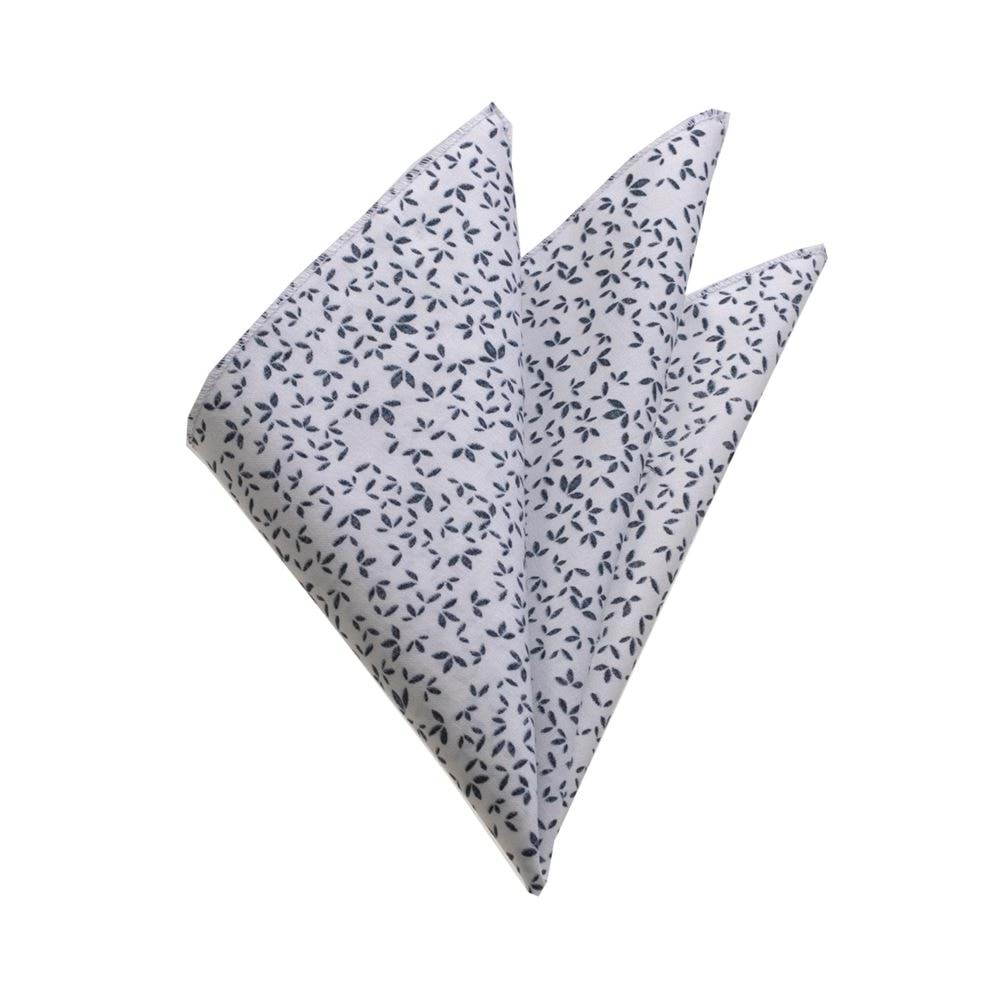 White Floral Pocket Square