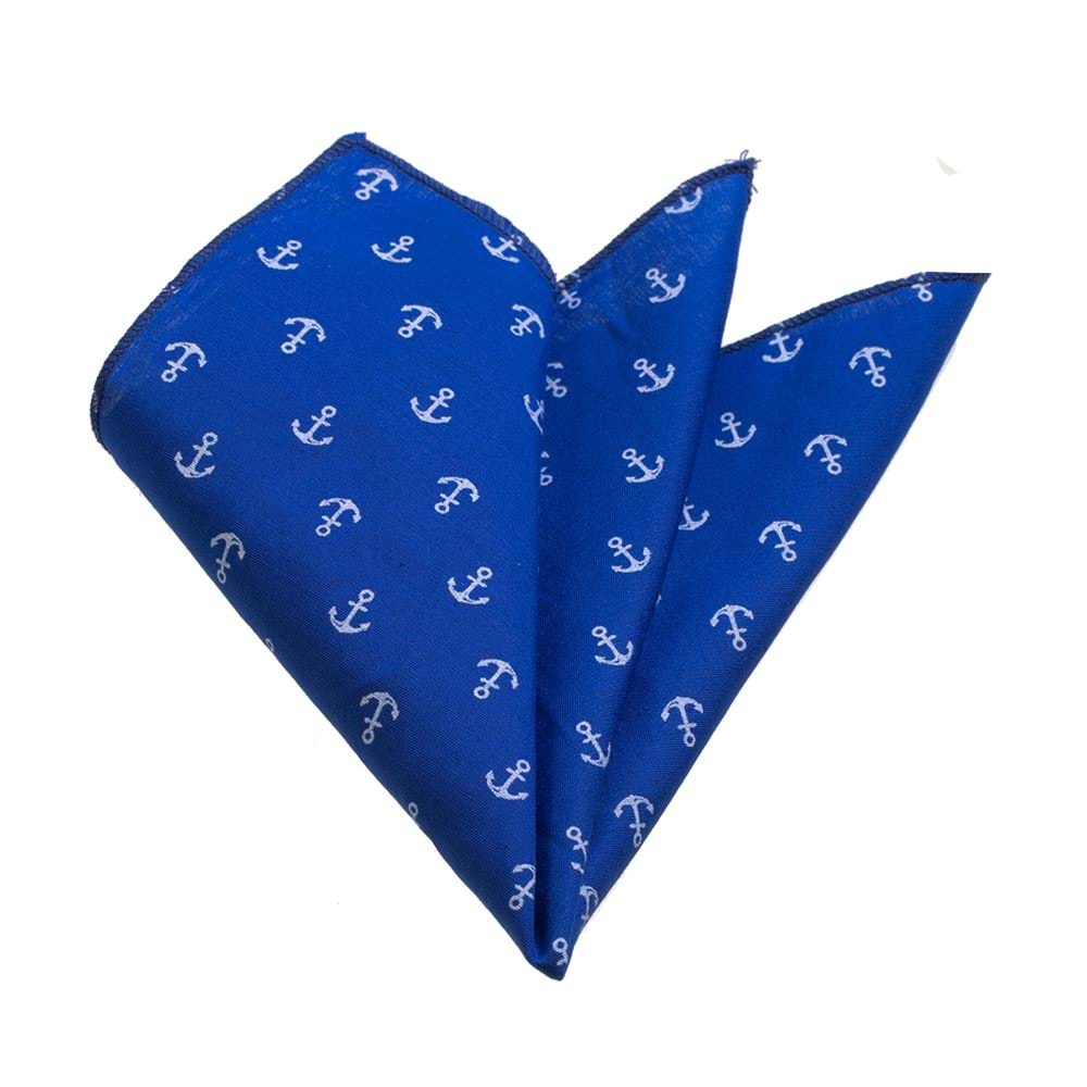 Blue Anchor Pocket Square