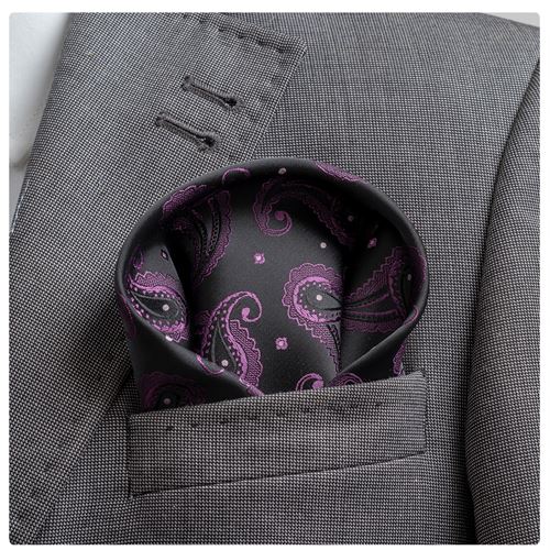 Purple Paisley Pocket Square
