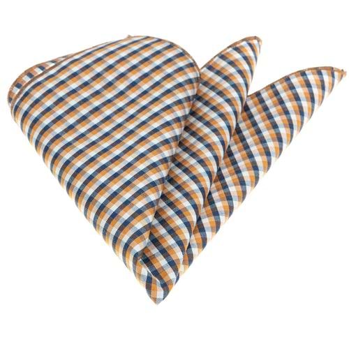 Navy Mustard Pocket Square