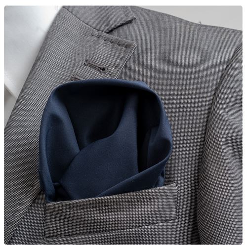 Navy Plain Pocket Square