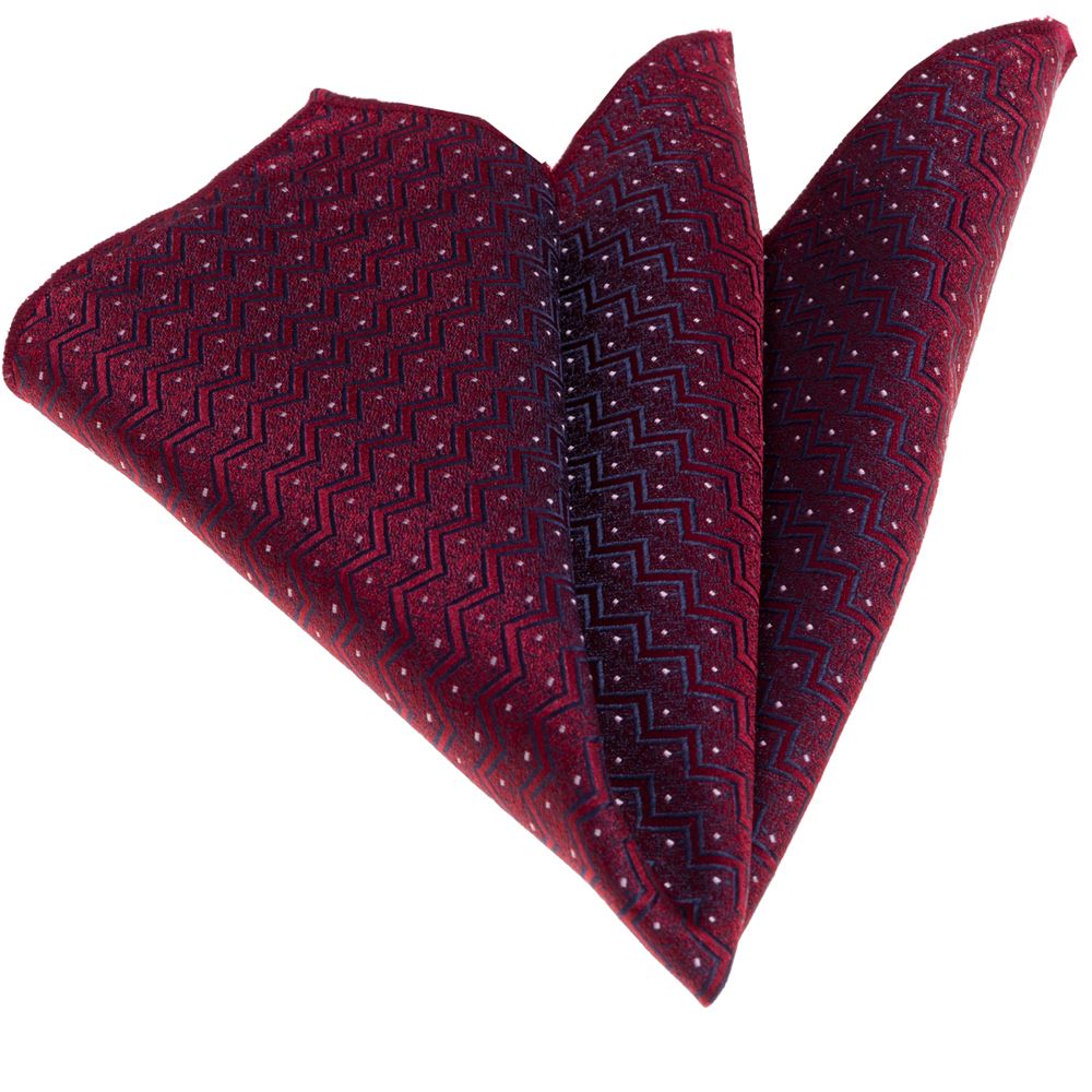 Red Zigzag Pocket Square