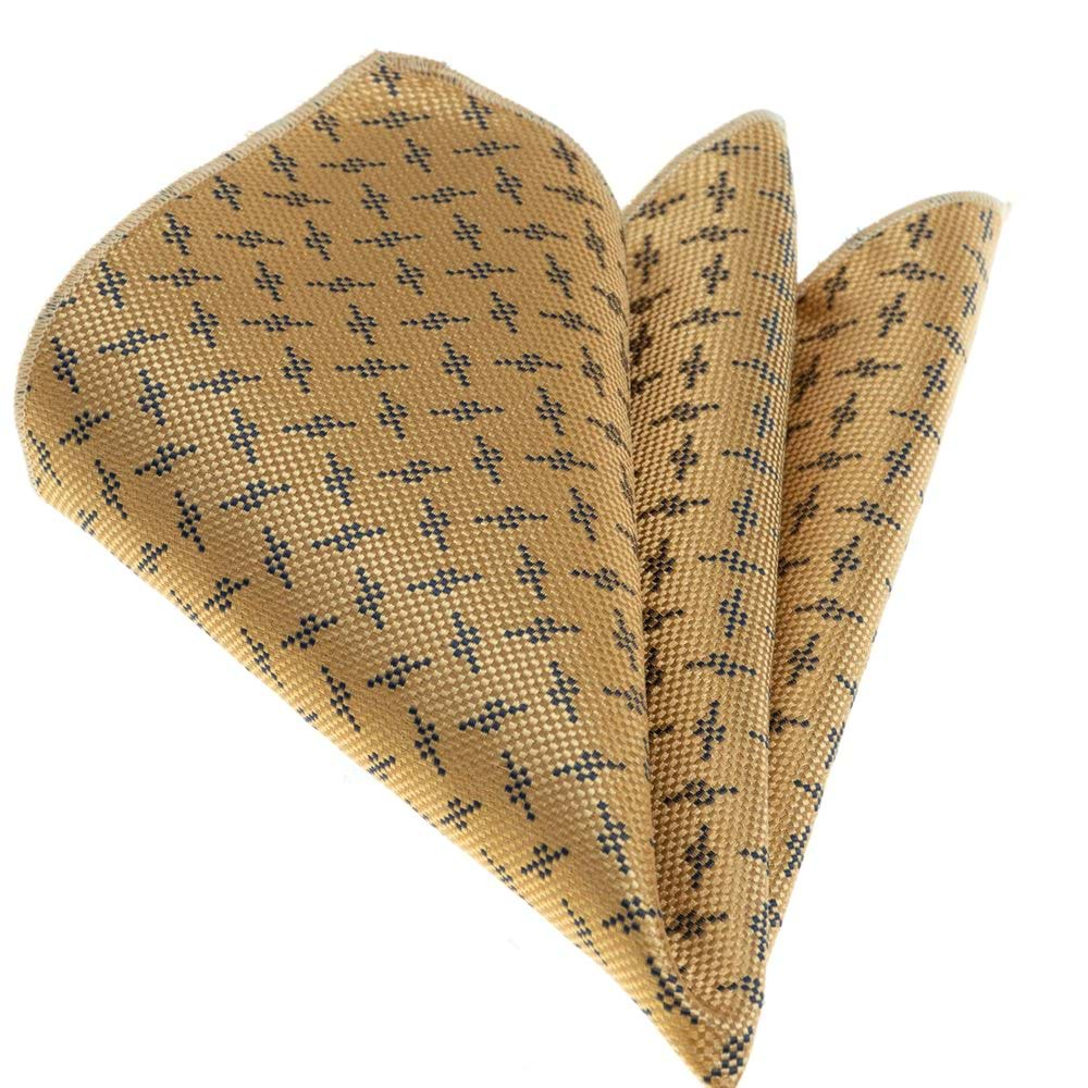 Gold Geometric Pocket Square