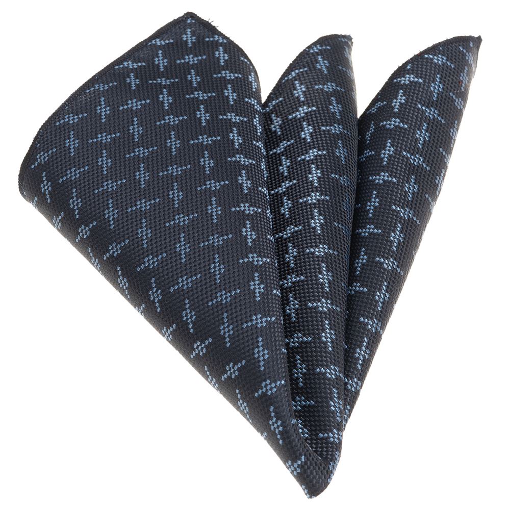 Navy Geometric Pocket Square