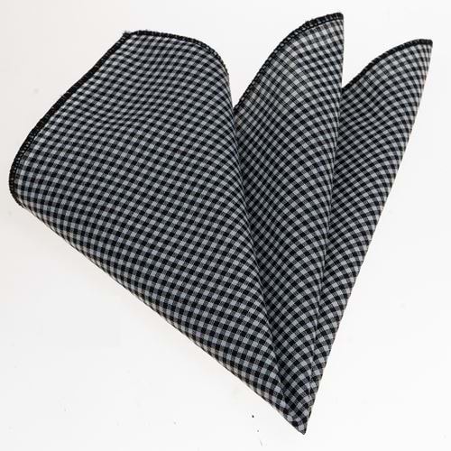 Black Squares Cotton Pocket Square