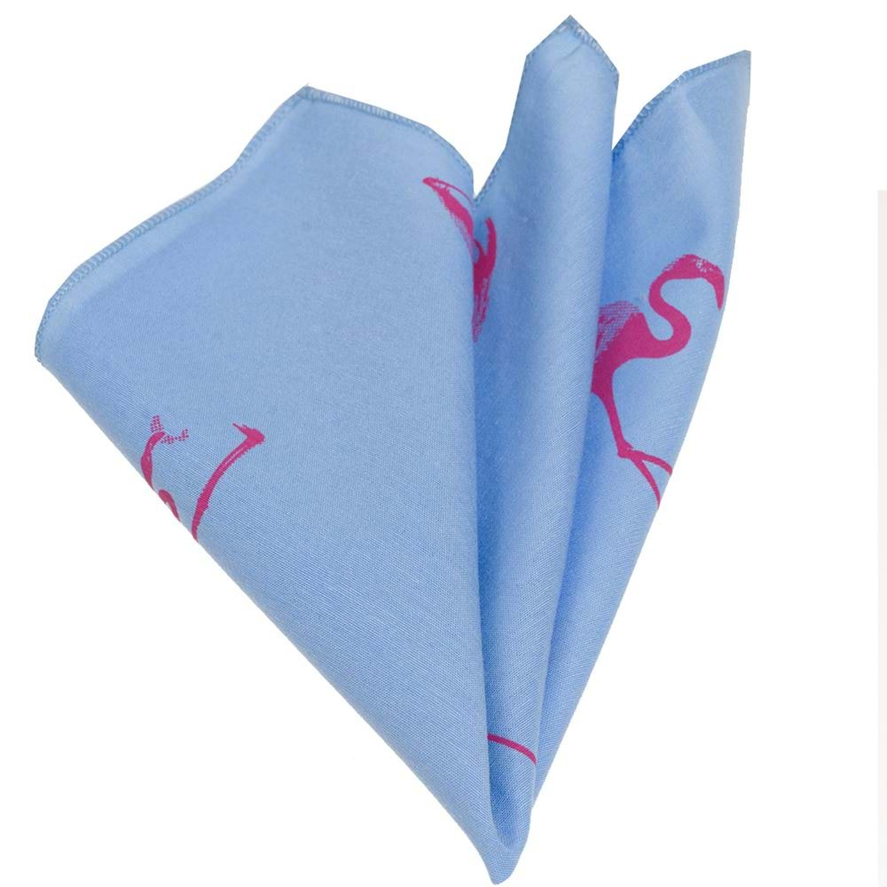 Blue Flamingo Pocket Square