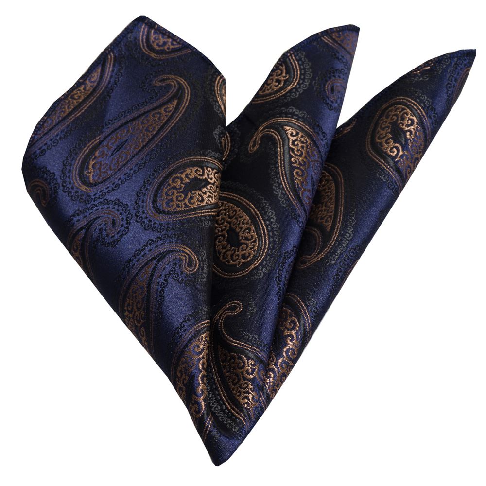 Copper Paisley Pocket Square