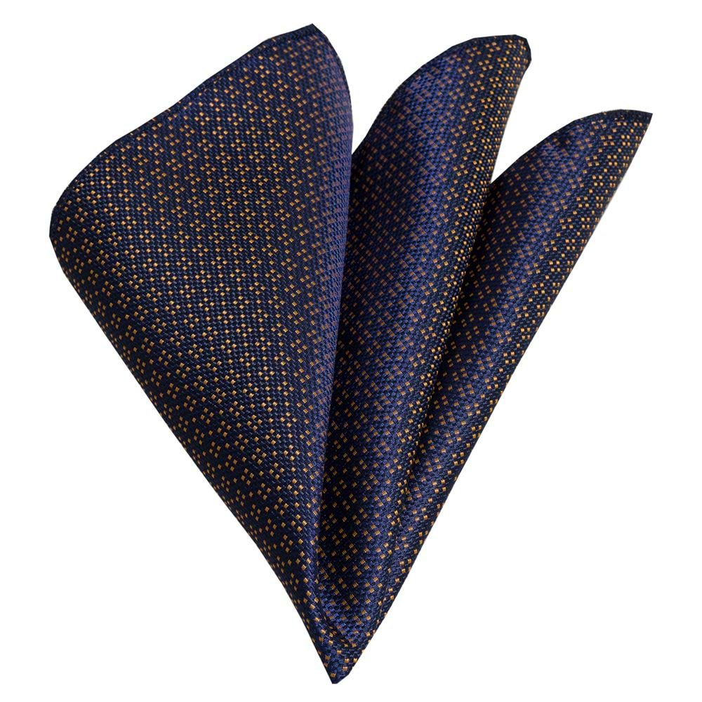 Navy Copper Jacquard Pocket Square