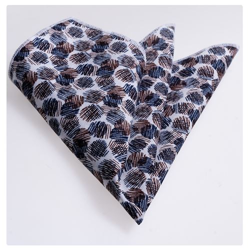 Brown Blue Designer Pocket Square
