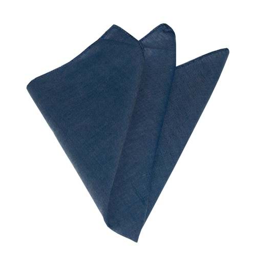 Blue Classical Solid Pocket Square
