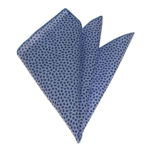Blue Navy Leaves Printed Pocket Square