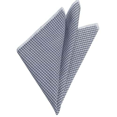 Blue White Squares Cotton Pocket Square