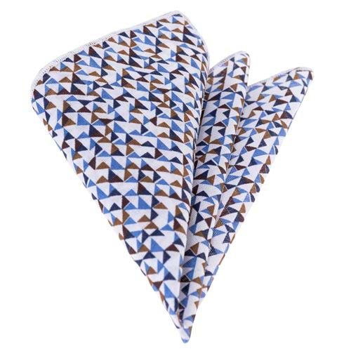 Blue and Brown Triange Printed Handkerchief