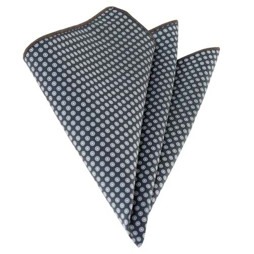 White Polka Dot on Green Handkerchief