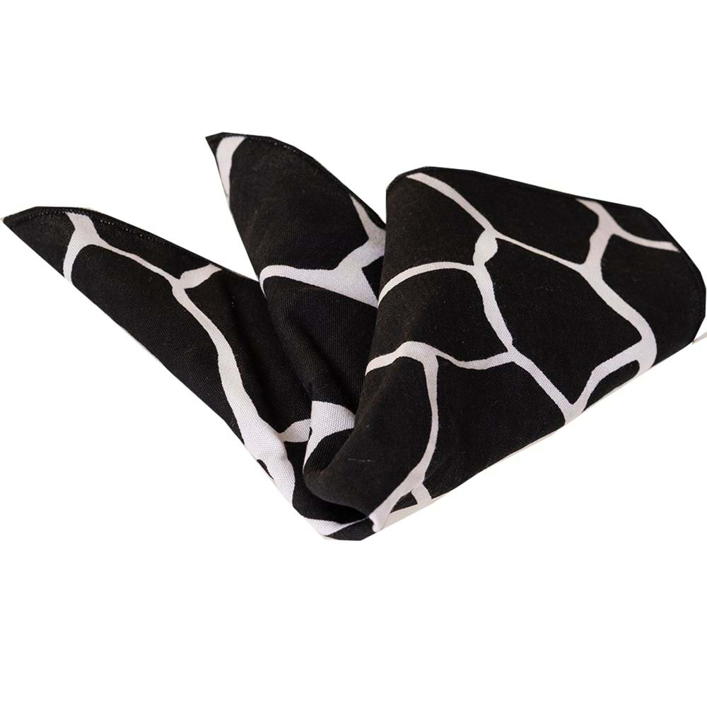 Black White Designer Pocket Square