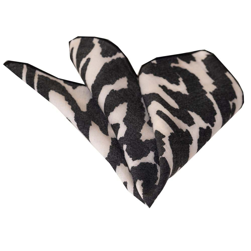 Black and White Zebra Patterned Cotton Handkerchief