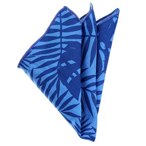 Blue Navy Hawaiian Compact Cotton Pocket Square