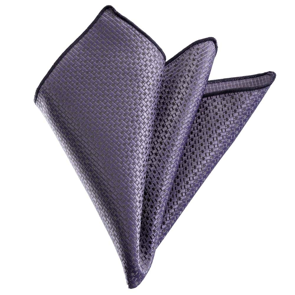 Silver Designer Jacquard Pocket Square