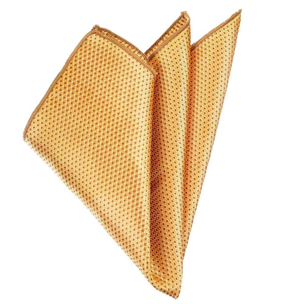 Golden and Brown Jacquard Pocket Square