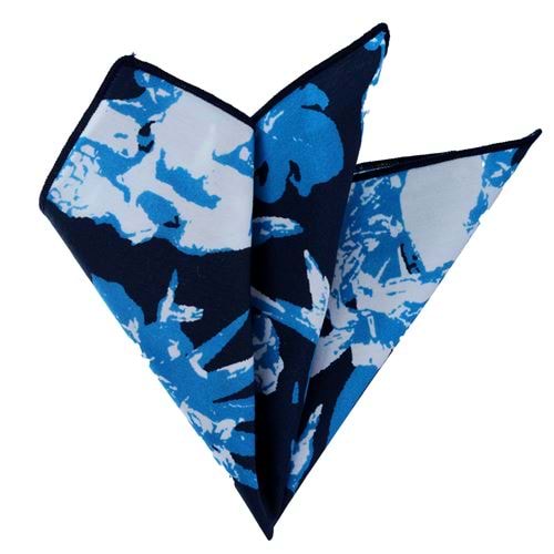 Blue Skull Digital Printed Cotton Pocket Square