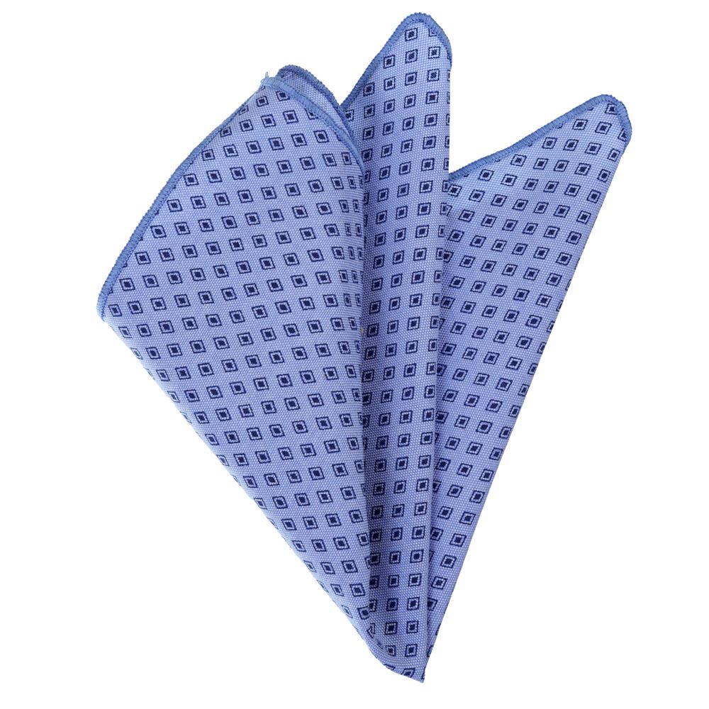 Blue Navy Checkered Pocket Square