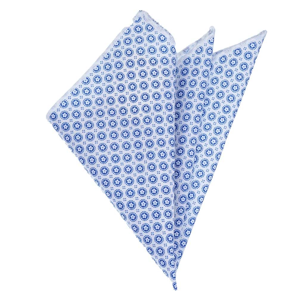 Blue Geometric Digital Printed Cotton Pocket Square