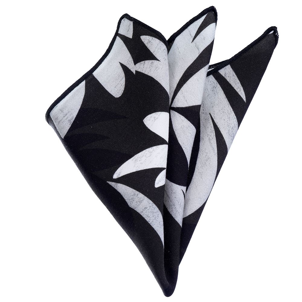 Black Gray Hawiian Old Style Pocket Square