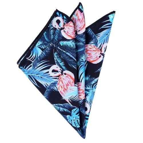 Pinkish Flamingo 3D Digital Printed Cotton Pocket Square