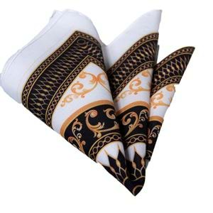 Golden Printed Special Cut Pocket Square