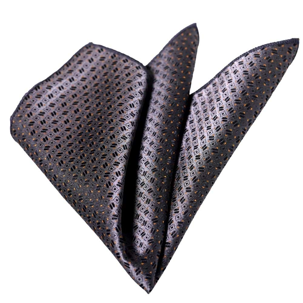 Grey Black Geometric Pocket Square