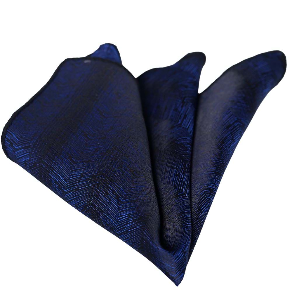 Royal Blue With Black Designer Pocket Square