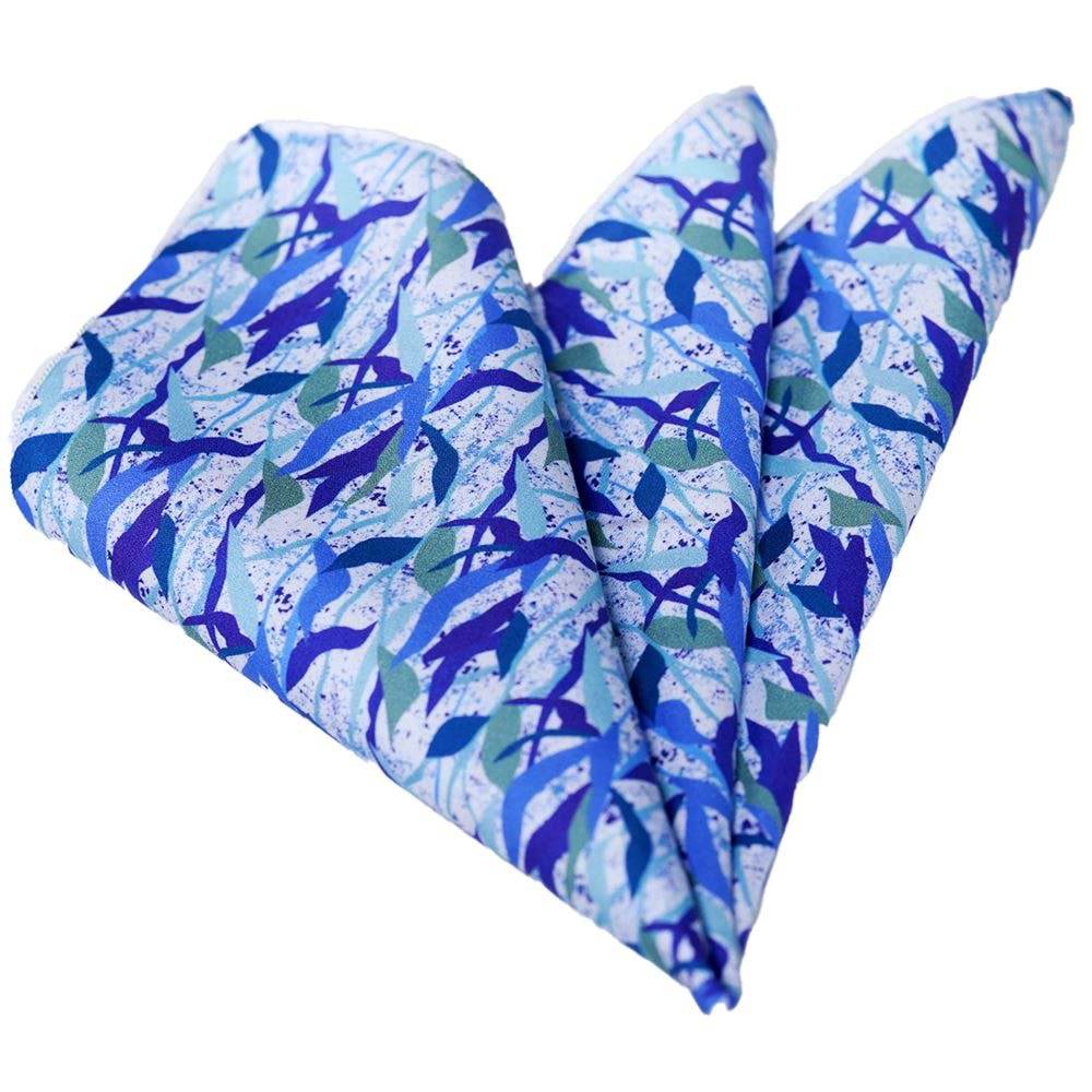 Blue Khaki Designer Printed Pocket Square