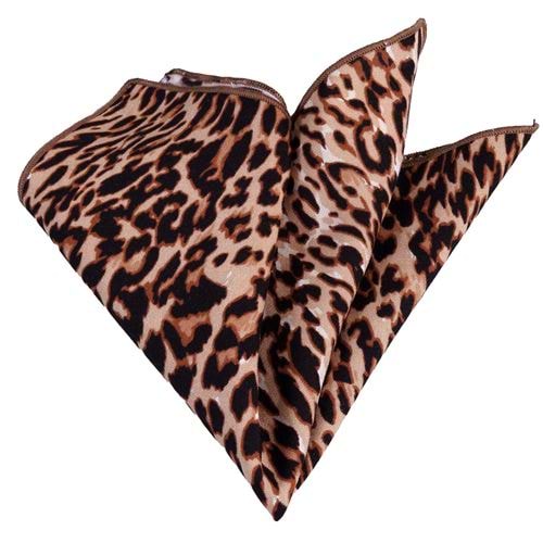 Beige Brown Leopard Pocket Square