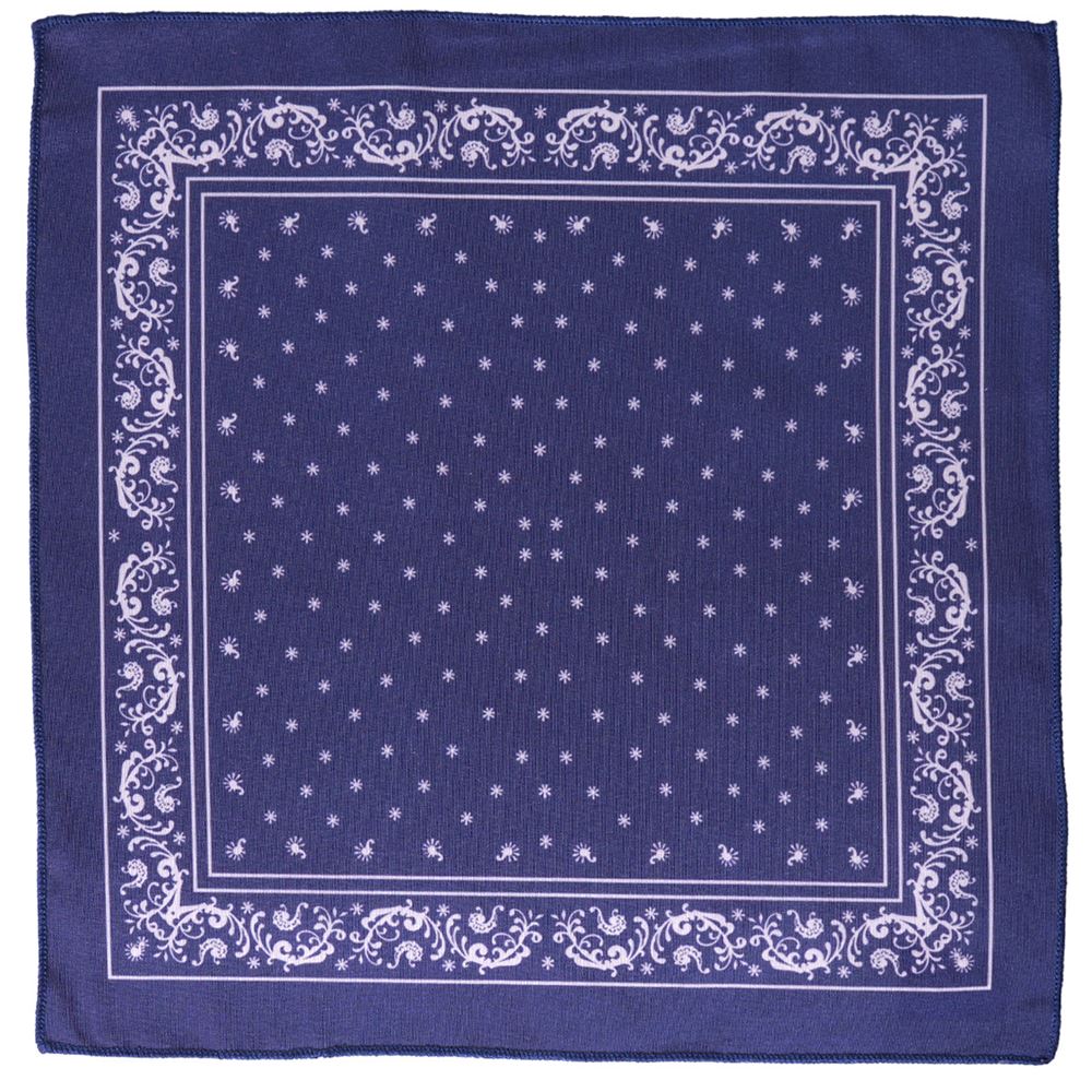 Navy Begie Printed Special Cut Pocket Square