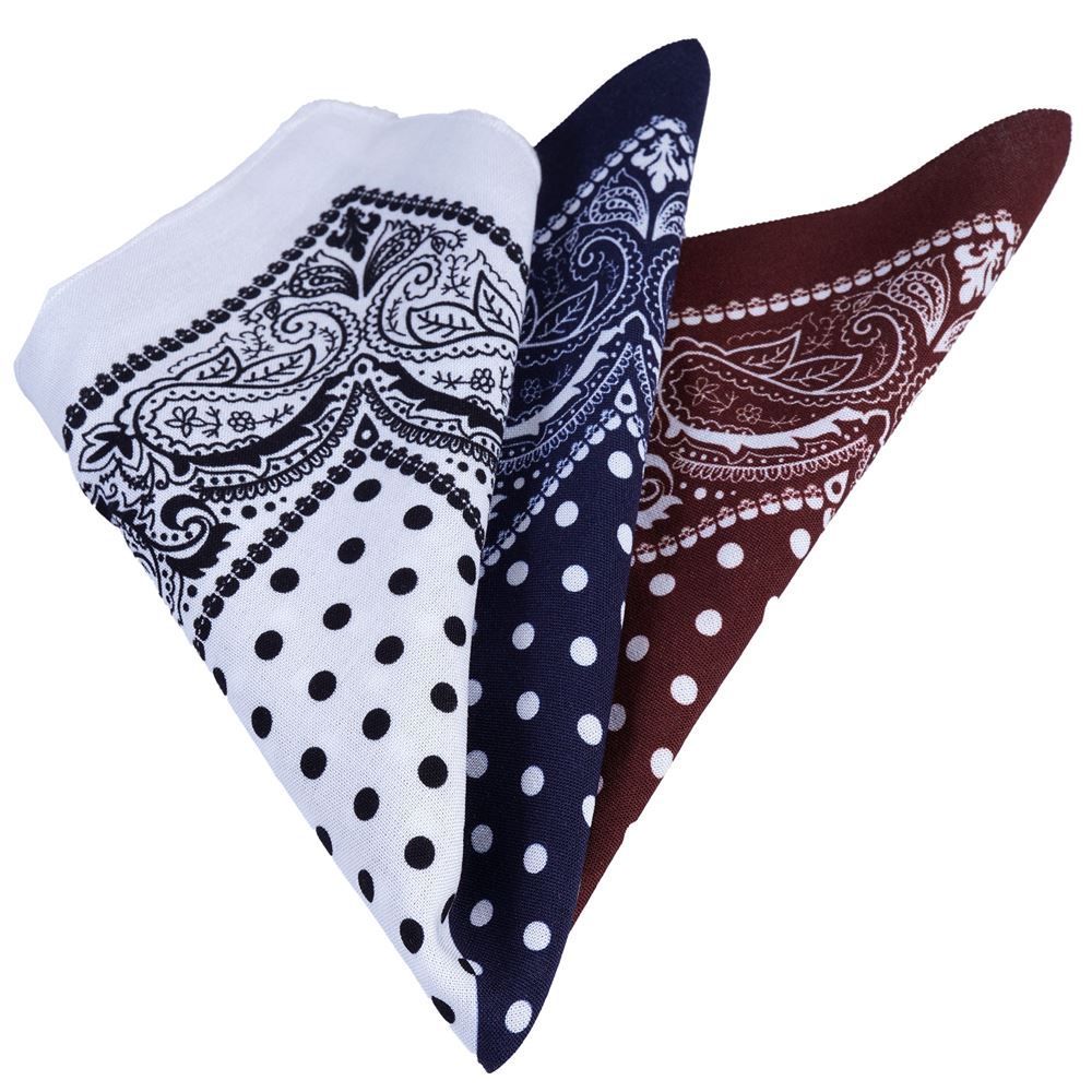 Polka dot 4 in 1 color Pocket Square