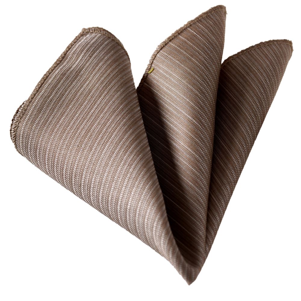 Mink Brown Herringbone Knitted Fabric Pocket Square